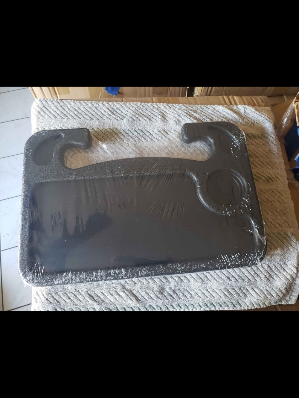 Universal Black Car Seat Tray with Cup Holder